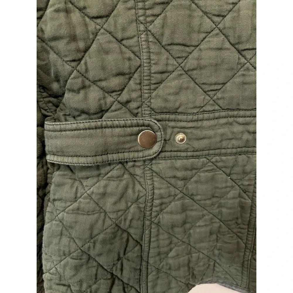J.Crew‎ Cotton Quilted Downtown Field Jacket in Olive Green Women's Size Medium